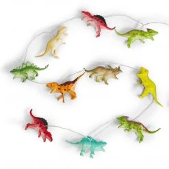 Cupcakes & Cartwheels Dinos LED String Lights In Gift Box (includes 10 Lights, Requires 2AA Batteries, Not Included) - PVC/Wire