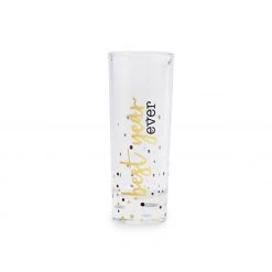 Mud Pie Celebrate Tall Shot Glasses, Best Year Ever 3 Oz