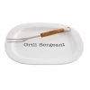 Mud Pie Grill Platter Set, 12" X 18" | Fork 14", White