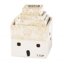 Mud Pie White House Measuring Cups, 3" X 3 1/4", Tan