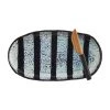 Mud Pie Reactive Black Platter Set, Stripe, 5.25" W X 9.625"