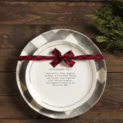 Mud Pie Buffalo Check And Christmas Definition Platter Set, Small 10" Dia | Large 13" Dia 9 Mud Pie Buffalo Check And Christmas Definition Platter Set, Small 10