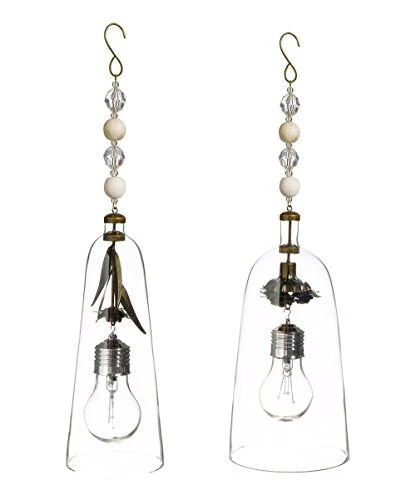 Grasslands Road Large Metal Flower In Glass Cloche Light Decor (Set Of 2), 15", Bronze/Brown/Black/Clear/Tan 1 Grasslands Road Large Metal Flower In Glass Cloche Light Decor (Set Of 2), 15", Bronze/Brown/Black/Clear/Tan