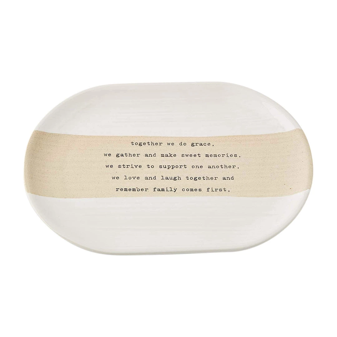 Mud Pie Stoneware Together Plate, 7" X 10" | Crate 8" X 11", White 1 Mud Pie Stoneware Together Plate, 7" X 10" | Crate 8" X 11", White