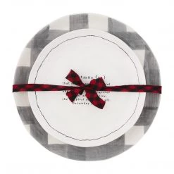 Mud Pie Buffalo Check And Christmas Definition Platter Set, Small 10" Dia | Large 13" Dia 7 Mud Pie Buffalo Check And Christmas Definition Platter Set, Small 10