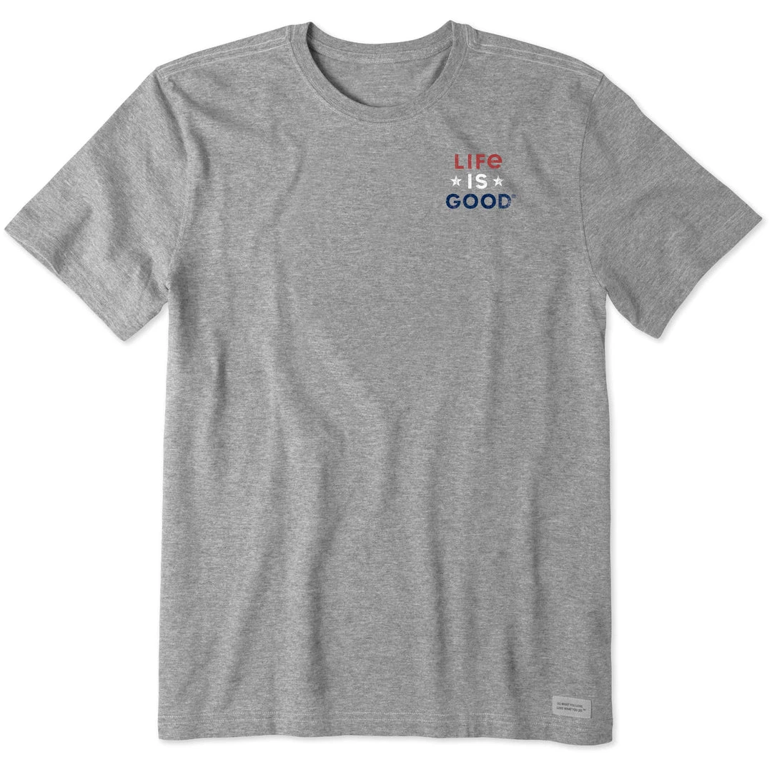 Life Is Good Mens Crusher America Graphic T-Shirt, Star Spangled Heather Gray, Medium 1 Life Is Good Mens Crusher America Graphic T-Shirt, Star Spangled Heather Gray, Medium