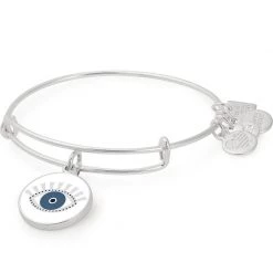 Alex And Ani Meditating Eye Color Infusion Charm Bangle Shiny Silver