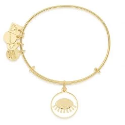 Alex And Ani Meditating Eye Color Infusion Charm Bangle Shiny Gold