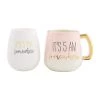Mud Pie PINK MOM SILICONE WINE MUG SET