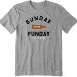 Life Is Good Products Life Is Good Mens Crusher Funny Graphic T-Shirt, Footbeer Heather Gray, X-Large