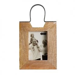 Mud Pie Wood And Metal Handle Frame- 12 1/2" X 7"