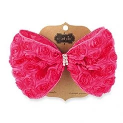 Mud Pie Kids Baby-Girls Pink Oversized Rosette Bow, 12 Months