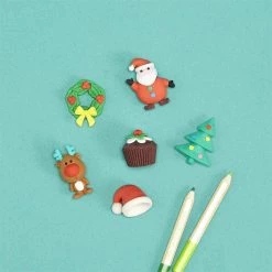 Two's Company Holiday Erasers Set Of 6
