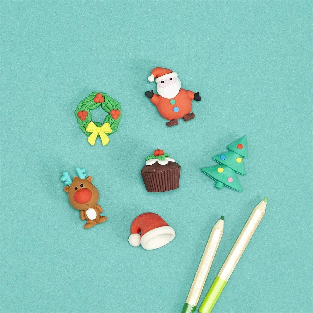 Two's Company Holiday Erasers Set Of 6 2 Two's Company Holiday Erasers Set Of 6