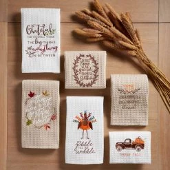 Mud Pie Gather Waffle Towel, Beige (41500119T)