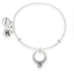 Alex And Ani Just Engaged Charm Bangle, Silver