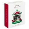 Hallmark Keepsake 2019 Kitty Claus Cat In Bird Feeder Dated Photo Frame Ornament