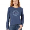 Life Is Good Products Life Is Good Womens Long Sleeve Graphic T-Shirt Crusher ,Pretty,Darkest Blue,Large