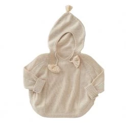 Mud Pie Lurex Knit Poncho Sweater, Large