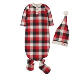 Mud Pie Buffalo Check Gown Cap Set Of 2 (Girl) 6 Mud Pie Buffalo Check Gown Cap Set Of 2 (Girl)