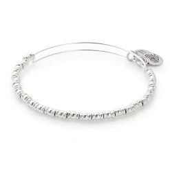 Alex And Ani Rocker Beaded Bangle Shiny Silver
