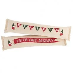 Mud Pie Long Skinny Gnome Pillow, Let's Get Merry 7" X 33"
