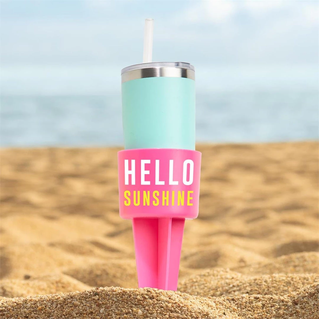 Twos Co Two's Company Beach Cuphlder And Pinaple Fan In Vinyl Pouch 3 Twos Co Two's Company Beach Cuphlder And Pinaple Fan In Vinyl Pouch