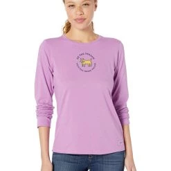 Life Is Good Women's Womens Vintage Crusher Longsleeve Shirt, Happy Grape, XXL