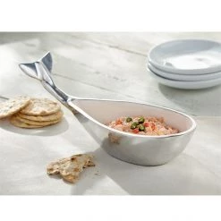 Mud Pie Whale Shaped Dip Cup Metal With Enamel Interior