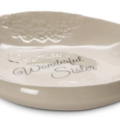 Pavilion Gift Company 19123 Light Your Way Everyday Wonderful Sister Decorative Ceramic Plate, 5"