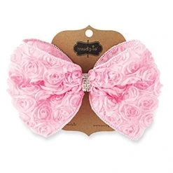 Mud Pie Kids Baby-Girls Light Pink Oversized Rosette Bow, 12 Months