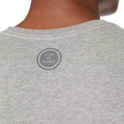 Life Is Good Men's Mens Crusher T-shirt, Heather Gray, Large