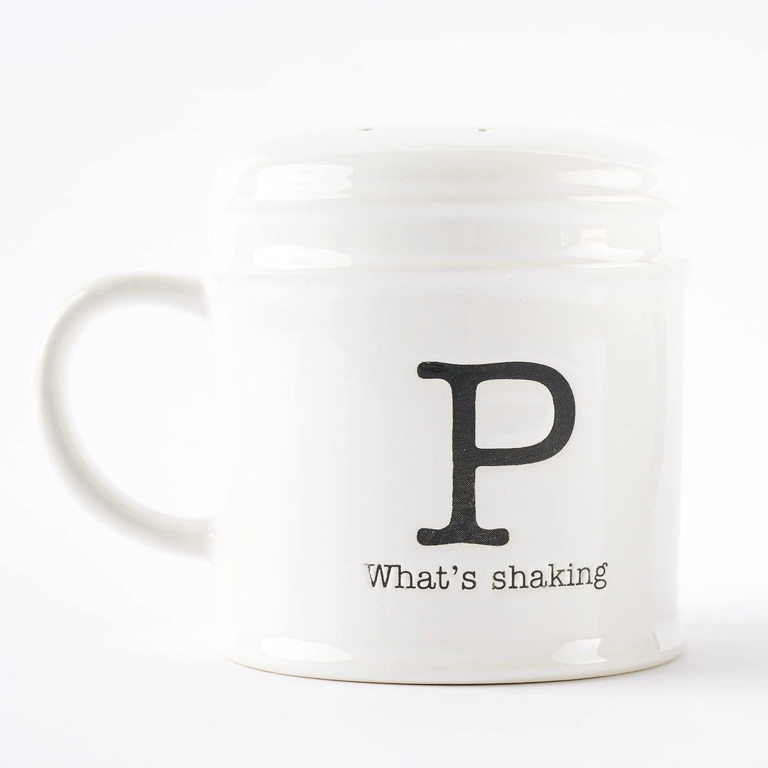 Mud Pie Circa Ceramic Salt And Pepper Shakers, White, 3.25" X 3.25" 3 Mud Pie Circa Ceramic Salt And Pepper Shakers, White, 3.25" X 3.25"