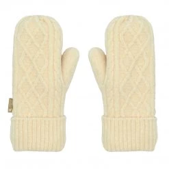 Pudus Chenille Cable Knit Winter Mittenss For Women, Fleece-Lined Warm Gloves Cable Knit White - Chenille