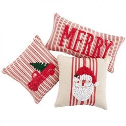 Mud Pie Truck Small Knotted Pillow, Red Truck With Tree