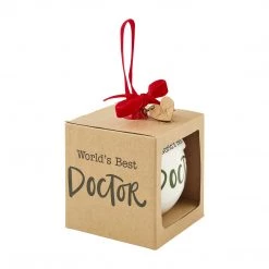 Mud Pie Ceramic Christmas Ball Ornament, Best Doctor, 4.5" X 4"