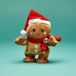 Two's Company Festive Walking Gingerbread Speak & Repeat In Gift Box