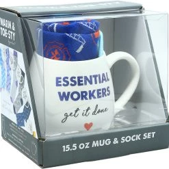 Pavilion Gift Company Pavilion Gift Essential Workers - 15.5 Oz Mug And Sock Set