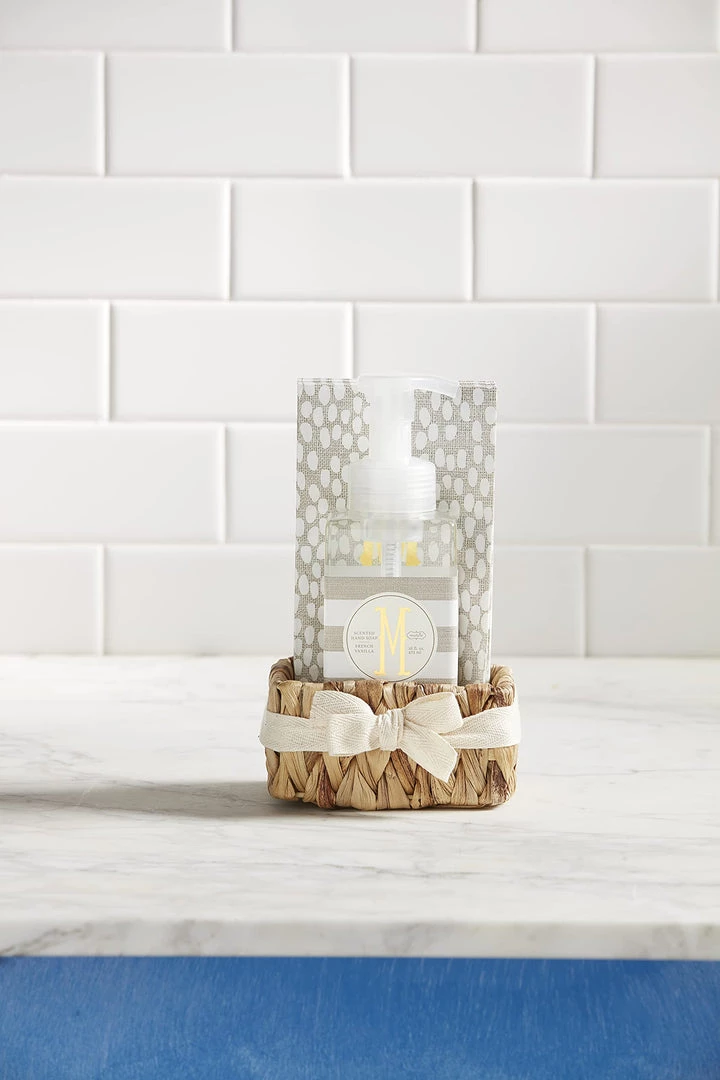 Mud Pie, Letter P Initial French Vanilla Scented Hand Soap & Towel Basket Set 2 Mud Pie, Letter P Initial French Vanilla Scented Hand Soap & Towel Basket Set