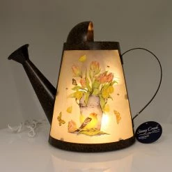 Stony Creek Lighted Watering CAN Metal Flowers Bird Bees Butterfly Btu8206 Stony Creek At Home, Inc