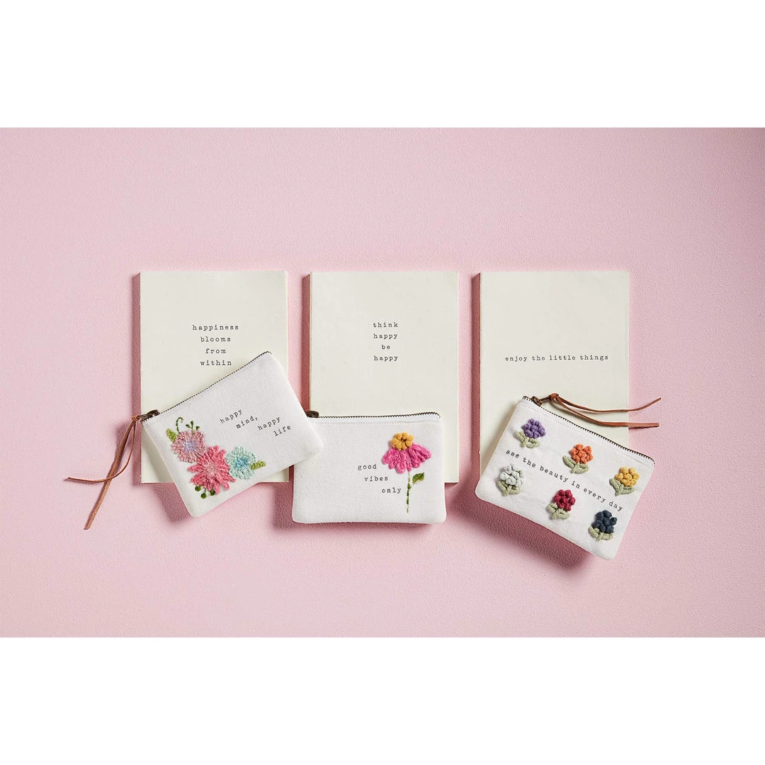 Mud Pie Notebook Pouch Set, Good Vibes 3 Mud Pie Notebook Pouch Set, Good Vibes