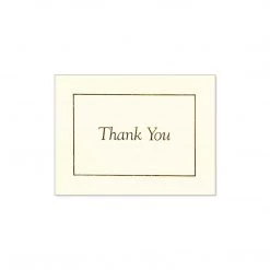 C.R. Gibson Vanilla And Gold Bordered Thank You Cards, 20pc, 5'' W X 3.75'' H