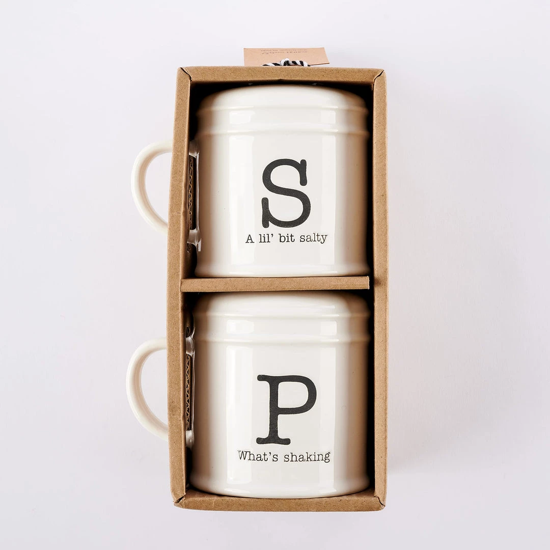 Mud Pie Circa Ceramic Salt And Pepper Shakers, White, 3.25" X 3.25" 7 Mud Pie Circa Ceramic Salt And Pepper Shakers, White, 3.25" X 3.25"