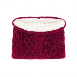 Pudus Snood Cable Knit Raspberry Chenille