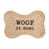 Mud Pie Jute Dog Bowl Mat, Woof