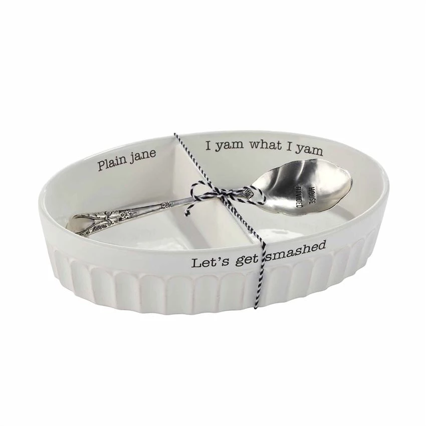 Mud Pie CIRCA DIVIDED POTATO BOWL SET 1 Mud Pie CIRCA DIVIDED POTATO BOWL SET