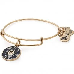 Alex And Ani Women's Music Is Love Bangle Bracelet, Rafaelian Gold, Expandable