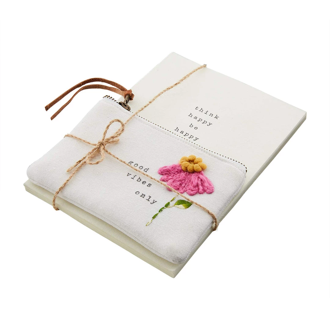 Mud Pie Notebook Pouch Set, Good Vibes 2 Mud Pie Notebook Pouch Set, Good Vibes