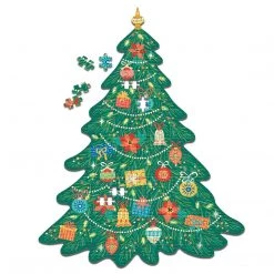 Two's Company Inc. Two's Company 81778 Christmas Tree Shape Jigsaw Puzzle, 25.5-inch Height, Set Of 500, Paper