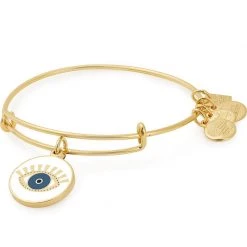 Alex And Ani Meditating Eye Color Infusion Charm Bangle Shiny Gold